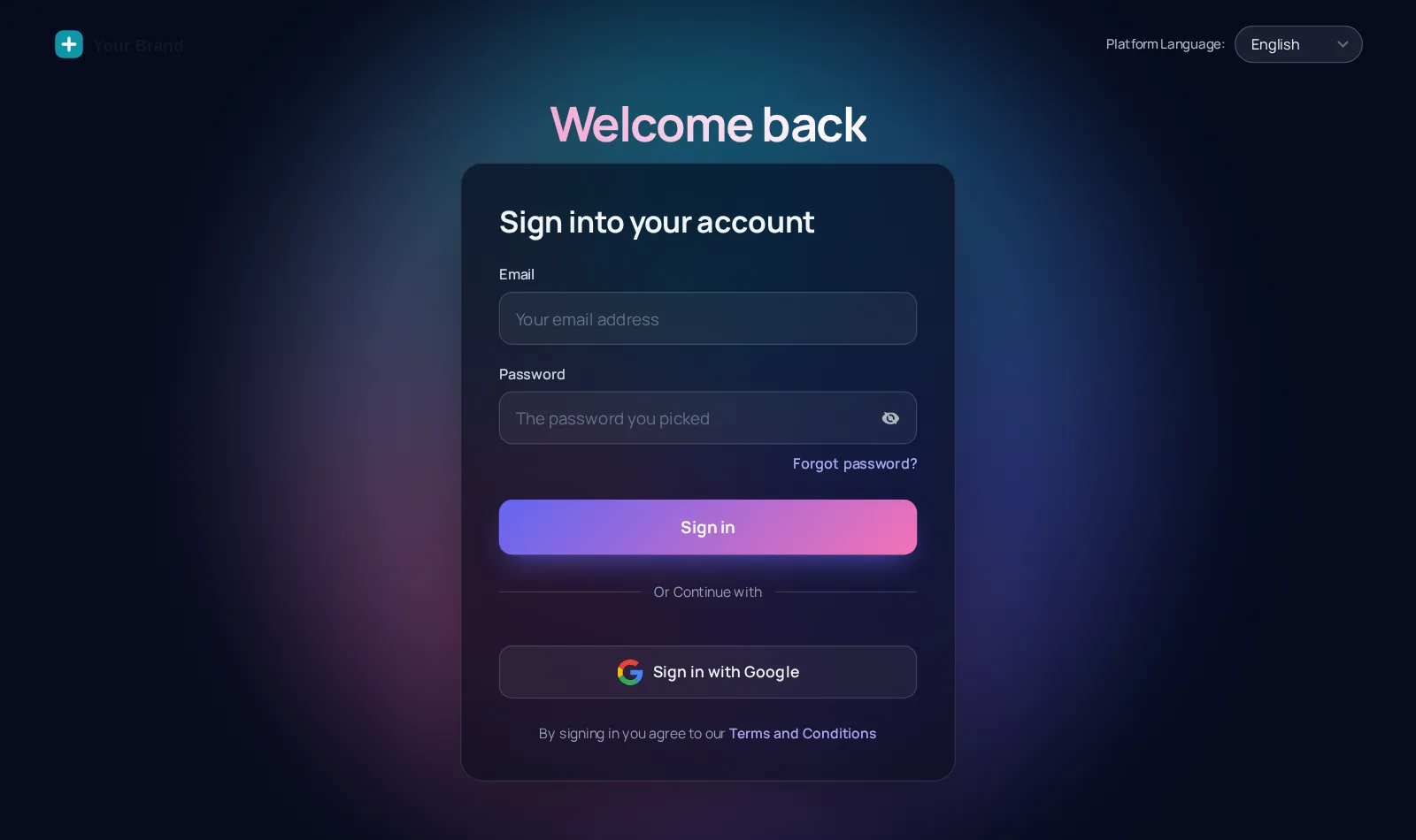 GoHighLevel login page with the Prism ring design